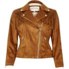 River Island Womens Fringed Faux Suede Jacket