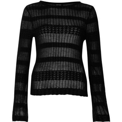 River Island Womens Sheer Panel Knit Sweater