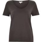 River Island Womens Plain Scoop Neck T-shirt