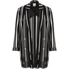 River Island Womens Stripe Embroidered Hem Longline Blazer