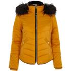 River Island Womens Quilted Fur Trim Puffer Jacket