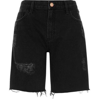 River Island Womens Distressed Denim Boyfriend Shorts