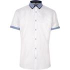 River Island Mens White Contrast Short Sleeve Slim Fit Shirt