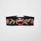 River Island Womens Denim Floral Embroidered Choker