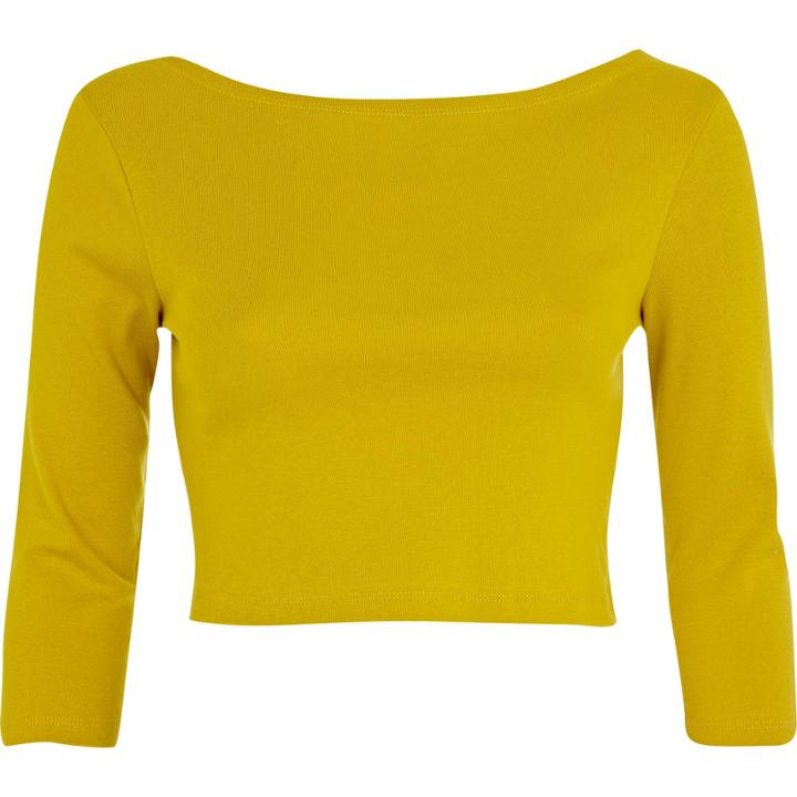 River Island Womens 3/4 Sleeve Crop Top