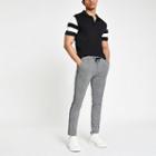 River Island Mens Check Skinny Jogger Trousers