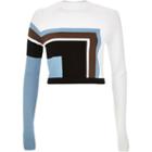 River Island Womens White Knitted Geometric Cropped Jumper