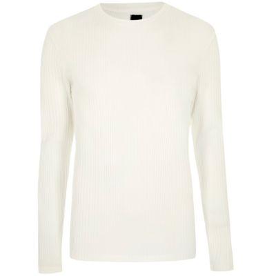 River Island Mens Chunky Ribbed Knit Long Sleeve Top