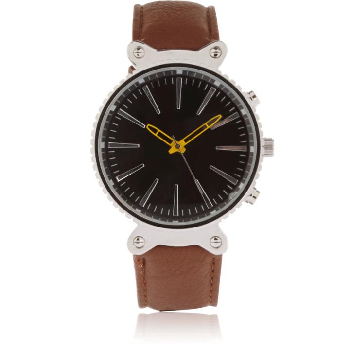 River Island Menssilver Tone Sporty Face Watch