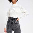 River Island Womens Diamante Cropped Knitted Jumper