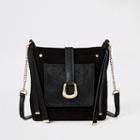 River Island Womens Leather Buckle Front Messenger Bag