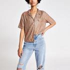 River Island Womens Gold Sequin Sequin Embellished Shirt
