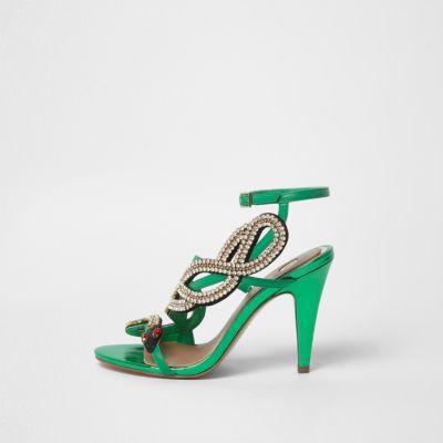 River Island Womens Diamante Snake Strappy Sandals