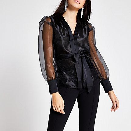 River Island Womens Organza Tie Waist Shirt