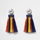 River Island Womens Multicolored Tassel Drop Earrings