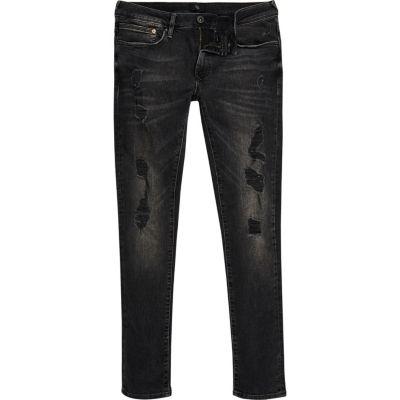 River Island Mens Washed Ripped Super Skinny Jeans
