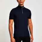 River Island Mens Slim Fit Funnel Neck Rib Knitted Top
