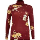 River Island Womens Floral Print Roll Neck Top