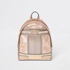 River Island Womens Rose Gold Snaffle Front Backpack