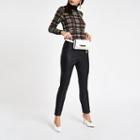 River Island Womens Faux Leather Mid Rise Trousers