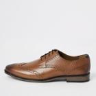 River Island Mens Leather Embossed Lace-up Brogues