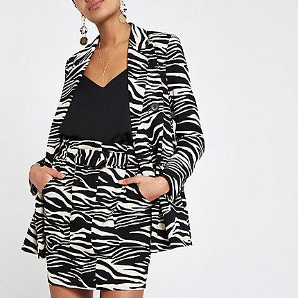 River Island Womens Zebra Print Blazer