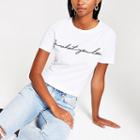 River Island Womens White 'do What You Love' Print T-shirt