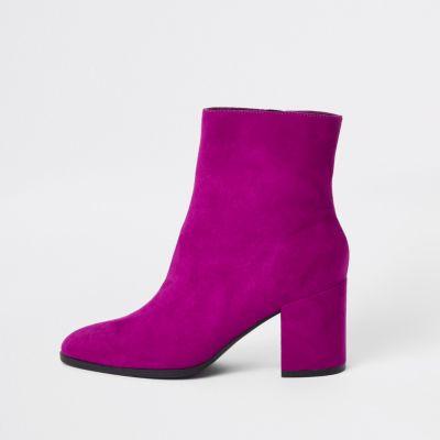 River Island Womens Block Heel Suede Boots