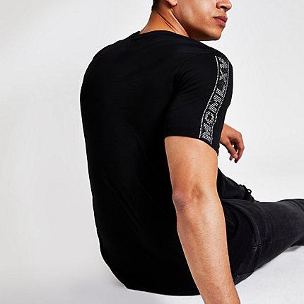 River Island Mens Diamante Trim Slim Fit T-shirt