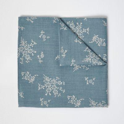 River Island Mens Sage Print Pocket Square