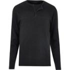 River Island Mensblack Long Sleeve Grandad Sweater