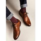 River Island Mens Brown Croc Embossed Panel Brogues