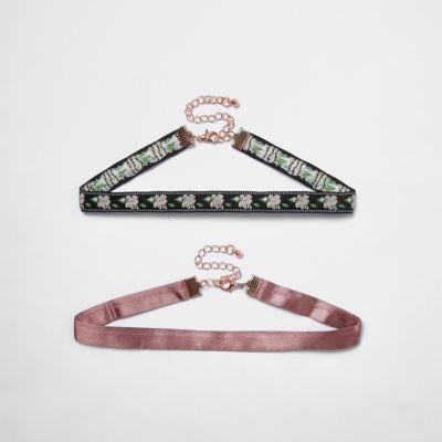 River Island Womens And Black Choker Necklace Pack
