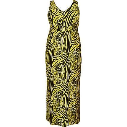 River Island Womens Plus Printed Pleated Maxi Dress