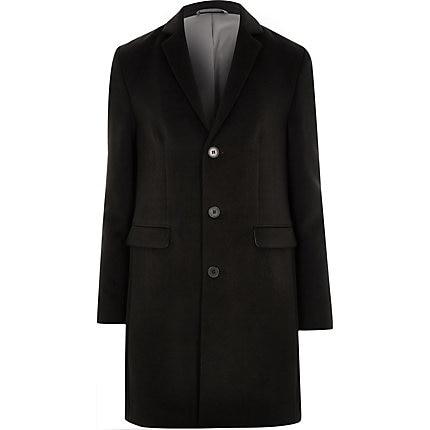 River Island Mens Big And Tall Single Breasted Overcoat