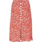 River Island Womens Plus Printed Button Front Midi Skirt
