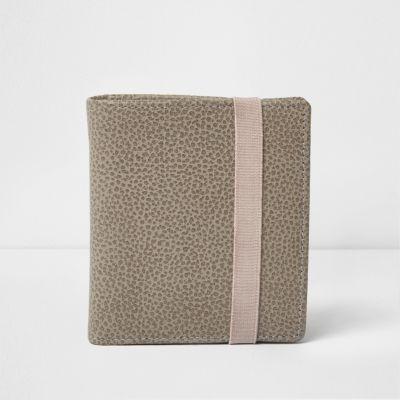 River Island Mens Elastic Fold Textured Leather Wallet