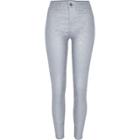 River Island Womens Wash Silver Coated Molly Skinny Jeggings