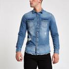 River Island Mens Only And Sons Ripped Denim Shirt