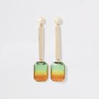 River Island Womens Gold Colour Ombre Gem Drop Earrings