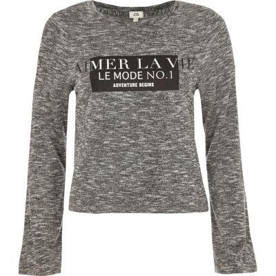 River Island Womens 'aimer La Vie' Long Flare Sleeve T-shirt