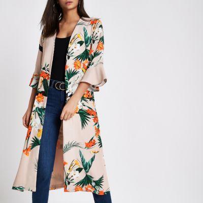 River Island Womens Tropical Print Duster Coat