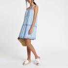 River Island Womens Lace Trim Open Back Swing Dress