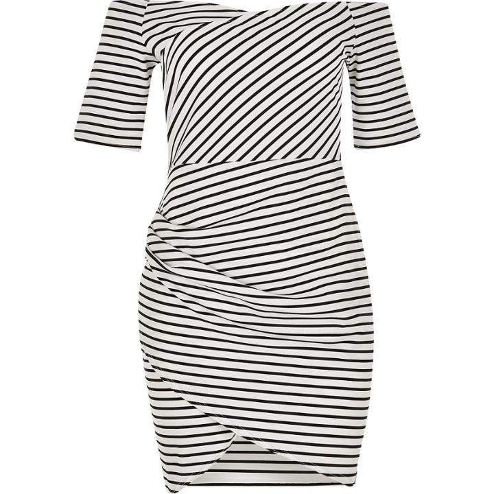 River Island Womens Ri Plus Stripe Bardot Dress