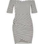 River Island Womens Ri Plus Stripe Bardot Dress