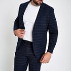 River Island Mens Big And Tall Check Skinny Suit Jacket