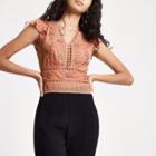 River Island Womens Floral Embroidered Crop Top