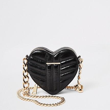 River Island Womens Quilted Heart Shape Cross Body Bag