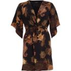 River Island Womens Floral Paisley Print Knot Waist Dress