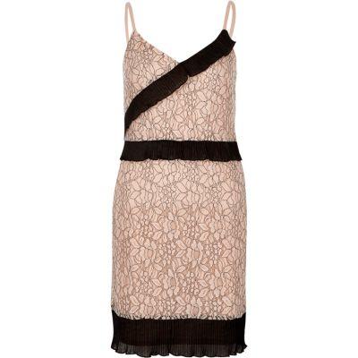 River Island Womens Nude And Lace Cami Slip Dress